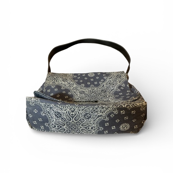 Kenneth Cole Reaction Reversible Denim Bandana Shoulder Bag Y2K - Picture 3 of 6